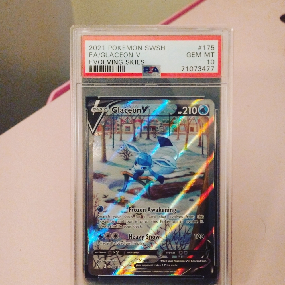 2021 PSA 10 glaaceon v from evolving skies